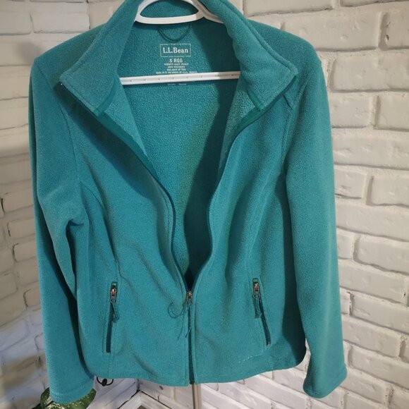 L.L. Bean Ladies Green Full Zip Fleece Jacket - Picture 5 of 11
